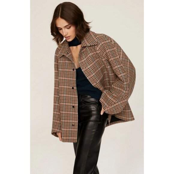 💕ALC💕 Lincoln Oversized Plaid Check Wool-Blend Coat ~ XL NWT - Picture 5 of 16